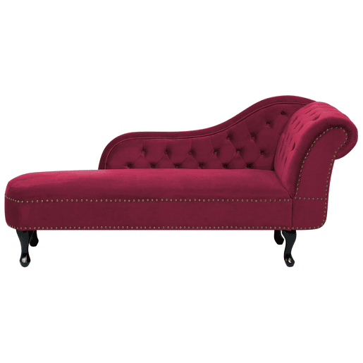Chaise longue à direita NIMES Veludo Vermelho escuro