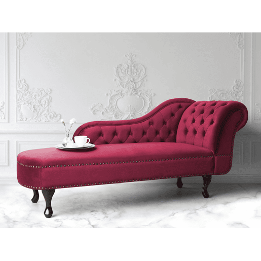 Chaise longue à direita NIMES Veludo Vermelho escuro