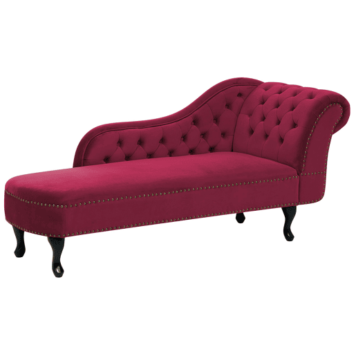 Chaise longue à direita NIMES Veludo Vermelho escuro