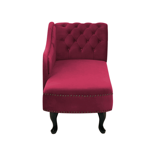 Chaise longue à direita NIMES Veludo Vermelho escuro