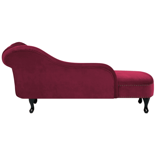 Chaise longue à direita NIMES Veludo Vermelho escuro