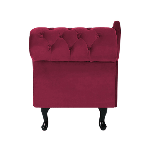 Chaise longue à direita NIMES Veludo Vermelho escuro