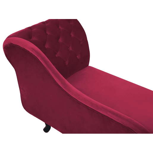 Chaise longue à direita NIMES Veludo Vermelho escuro