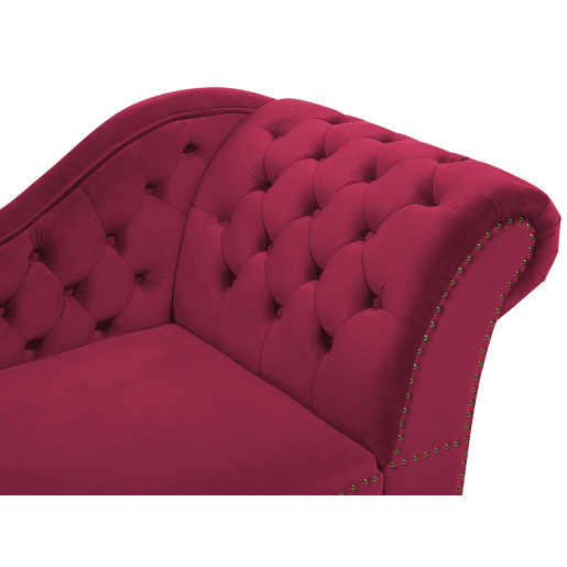 Chaise longue à direita NIMES Veludo Vermelho escuro