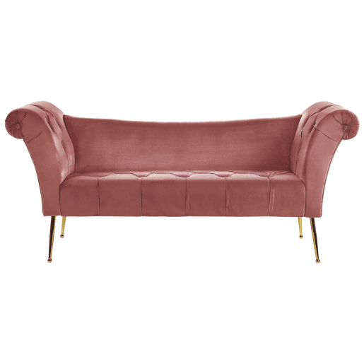 Chaise longue NANTILLY Veludo Rosa