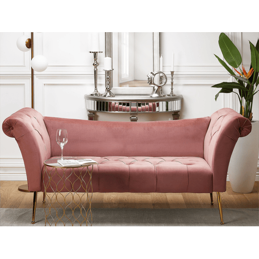 Chaise longue NANTILLY Veludo Rosa