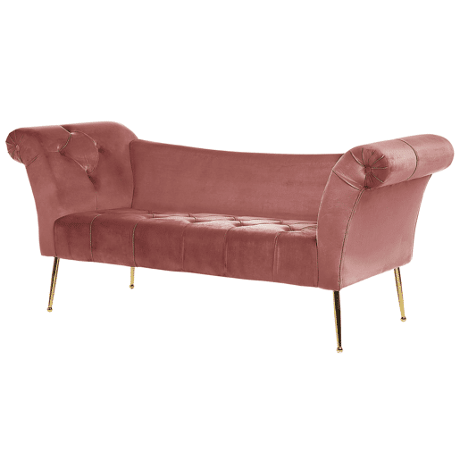 Chaise longue NANTILLY Veludo Rosa