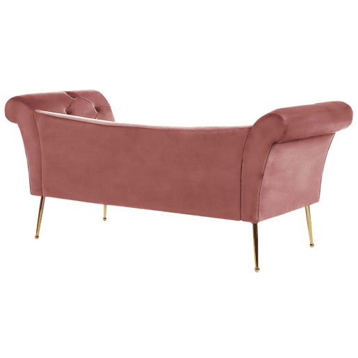 Chaise longue NANTILLY Veludo Rosa