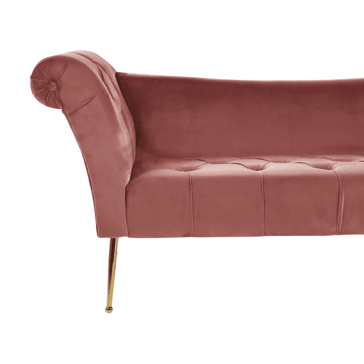 Chaise longue NANTILLY Veludo Rosa