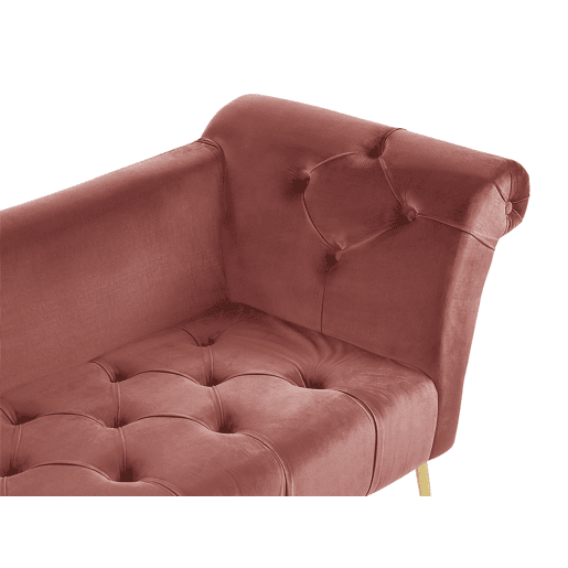 Chaise longue NANTILLY Veludo Rosa