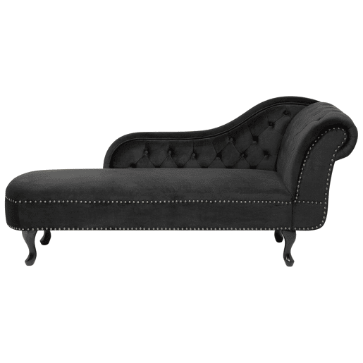 Chaise longue à direita NIMES Veludo Preto