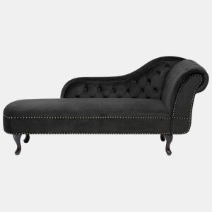 Chaise longue à direita NIMES Veludo Preto
