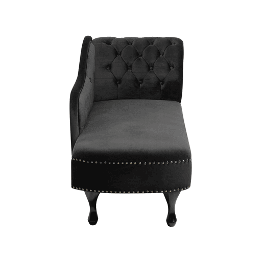 Chaise longue à direita NIMES Veludo Preto