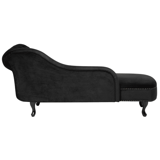 Chaise longue à direita NIMES Veludo Preto