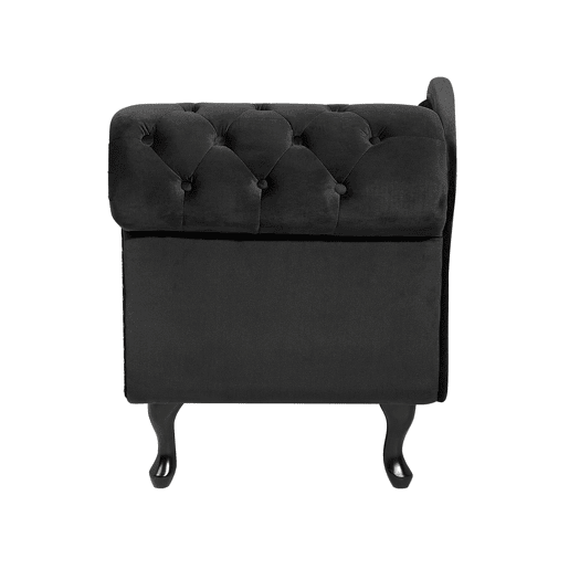 Chaise longue à direita NIMES Veludo Preto