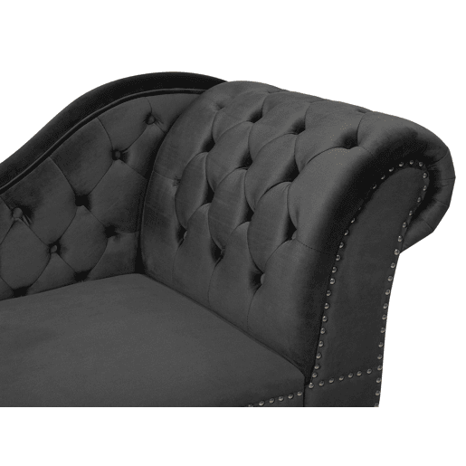 Chaise longue à direita NIMES Veludo Preto