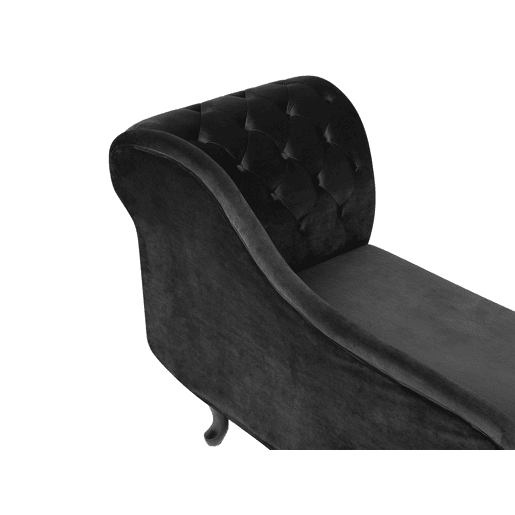 Chaise longue à direita NIMES Veludo Preto