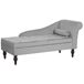 Beliani Chaise longue derecho Terciopelo PESSAC Beliani Chaise longue derecho Terciopelo PESSAC Gris Claro