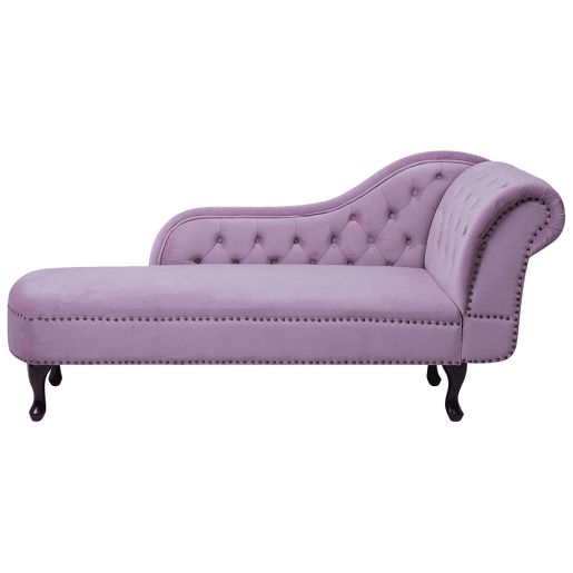 Chaise longue à direita NIMES Veludo Violeta claro