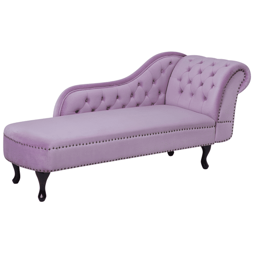 Chaise longue à direita NIMES Veludo Violeta claro