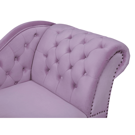 Chaise longue à direita NIMES Veludo Violeta claro