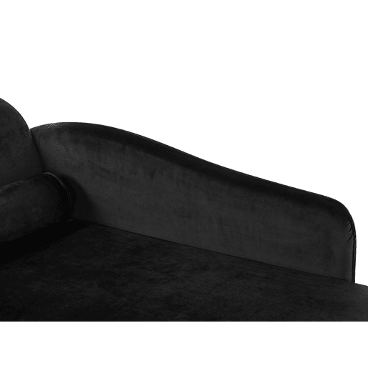 Chaise longue à esquerda LUIRO Veludo Preto com arrumação