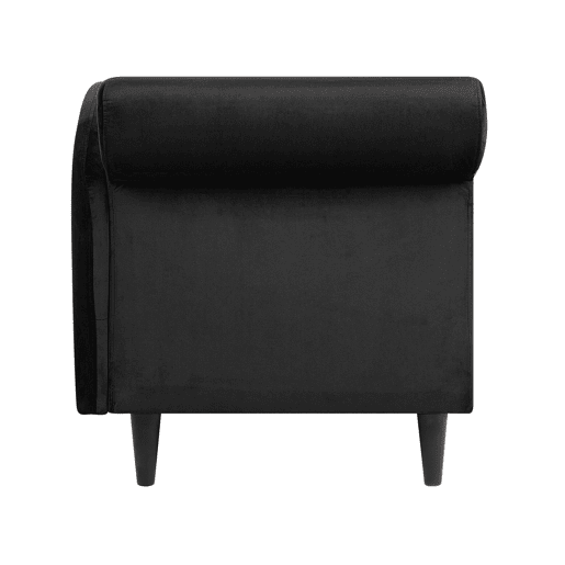 Chaise longue à esquerda LUIRO Veludo Preto com arrumação