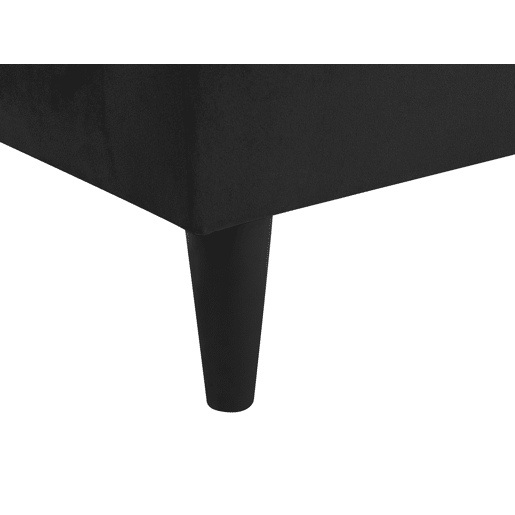 Chaise longue à esquerda LUIRO Veludo Preto com arrumação