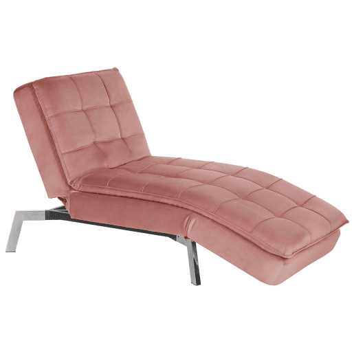 Chaise longue LOIRET Veludo Rosa