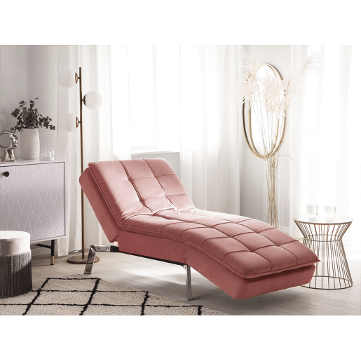 Chaise longue LOIRET Veludo Rosa
