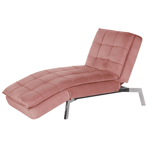 Chaise longue LOIRET Veludo Rosa