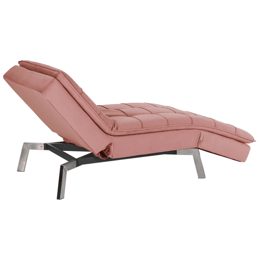 Chaise longue LOIRET Veludo Rosa
