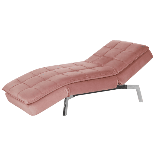 Chaise longue LOIRET Veludo Rosa