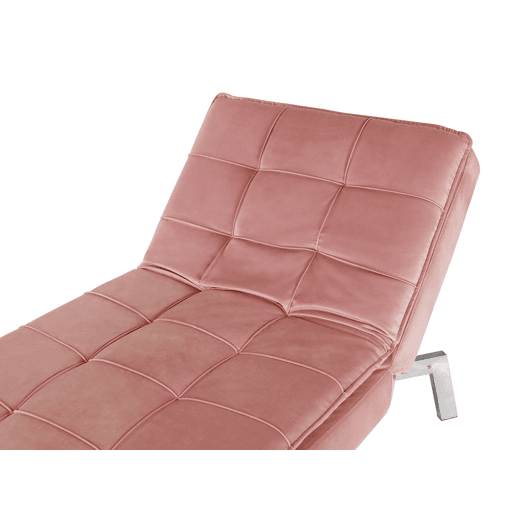 Chaise longue LOIRET Veludo Rosa