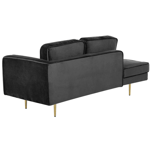 Chaise longue à direita MIRAMAS Veludo Preto