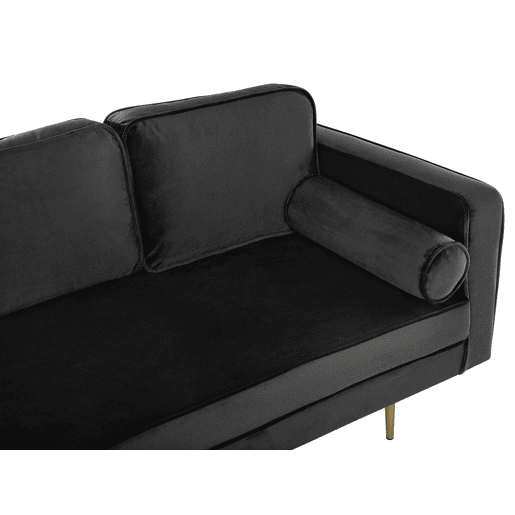 Chaise longue à direita MIRAMAS Veludo Preto