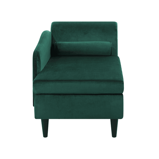 Chaise longue à direita LUIRO Veludo Verde escuro com arrumação