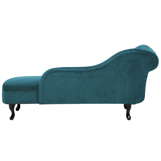 Chaise longue à esquerda NIMES Veludo Azul esverdeado