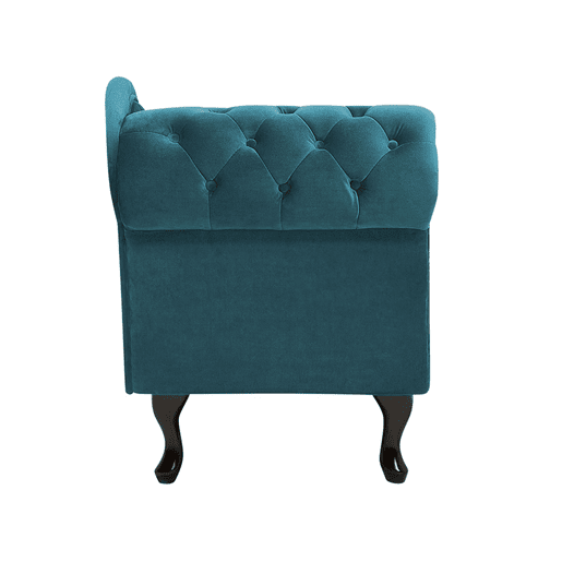 Chaise longue à esquerda NIMES Veludo Azul esverdeado