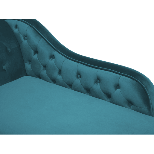 Chaise longue à esquerda NIMES Veludo Azul esverdeado