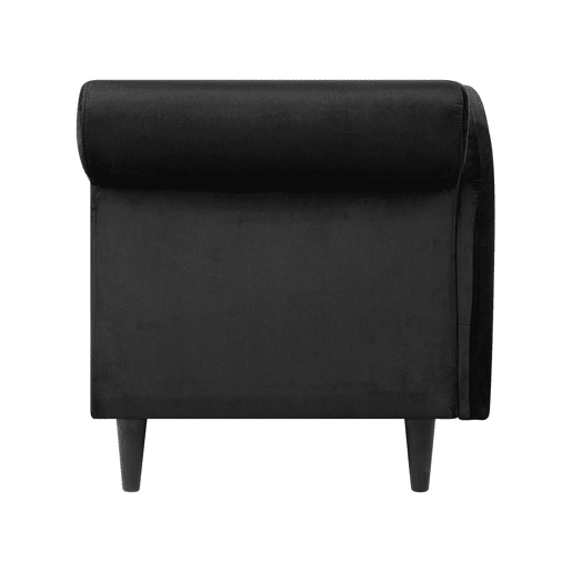 Chaise longue à direita LUIRO Veludo Preto com arrumação