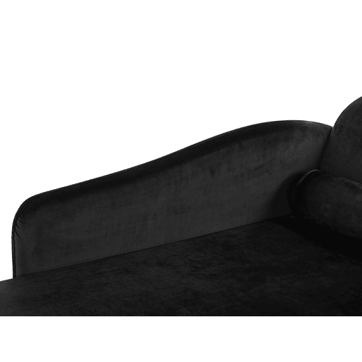 Chaise longue à direita LUIRO Veludo Preto com arrumação