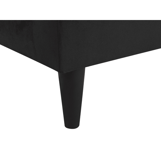 Chaise longue à direita LUIRO Veludo Preto com arrumação