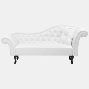 Chaise longue à direita LATTES Pele sintética Branco