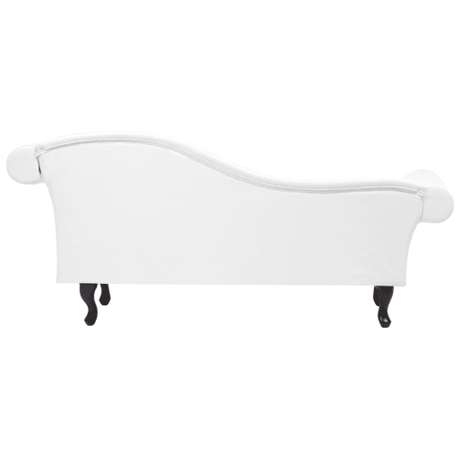 Chaise longue à direita LATTES Pele sintética Branco
