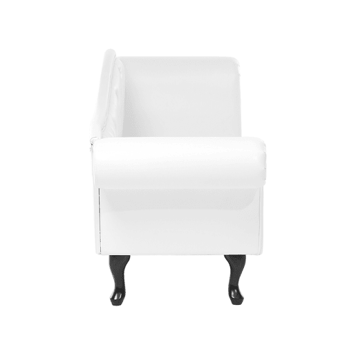 Chaise longue à direita LATTES Pele sintética Branco