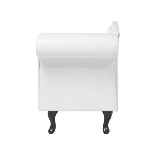 Chaise longue à direita LATTES Pele sintética Branco