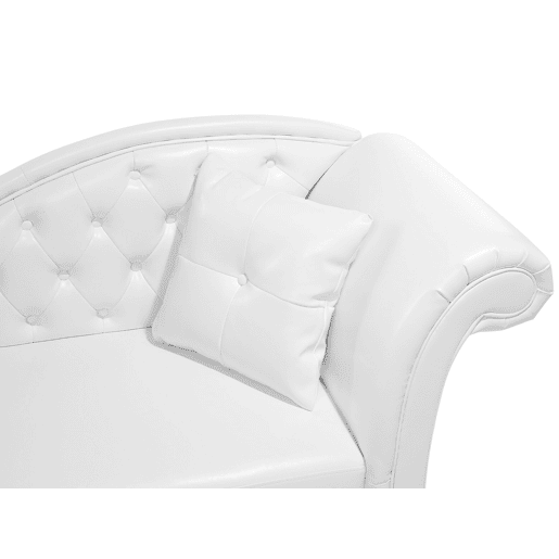 Chaise longue à direita LATTES Pele sintética Branco