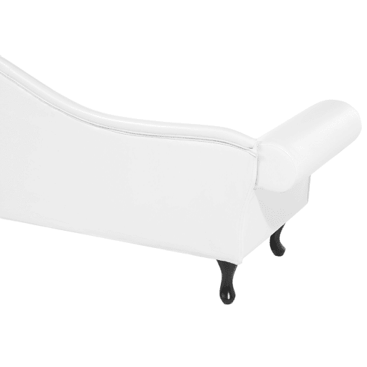 Chaise longue à direita LATTES Pele sintética Branco