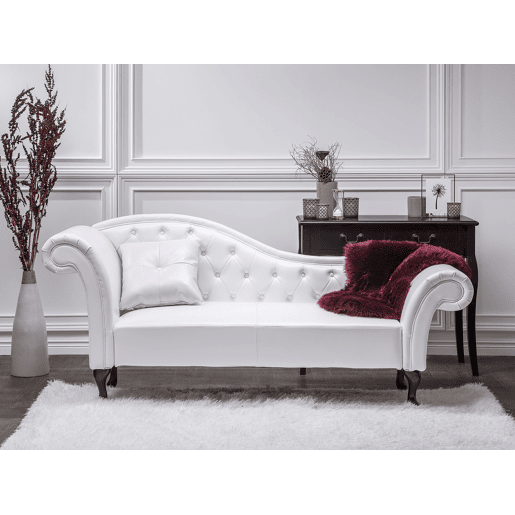 Beliani Chaise longue à esquerda Pele sintética LATTES